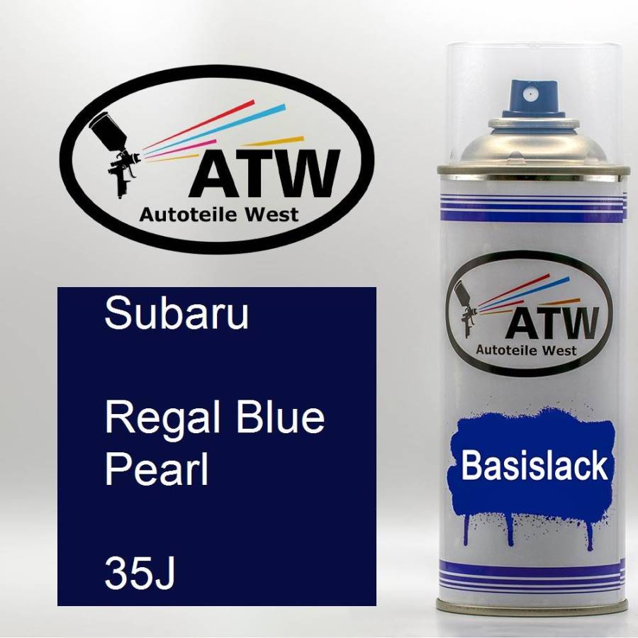 Subaru, Regal Blue Pearl, 35J: 400ml Sprühdose, von ATW Autoteile West.